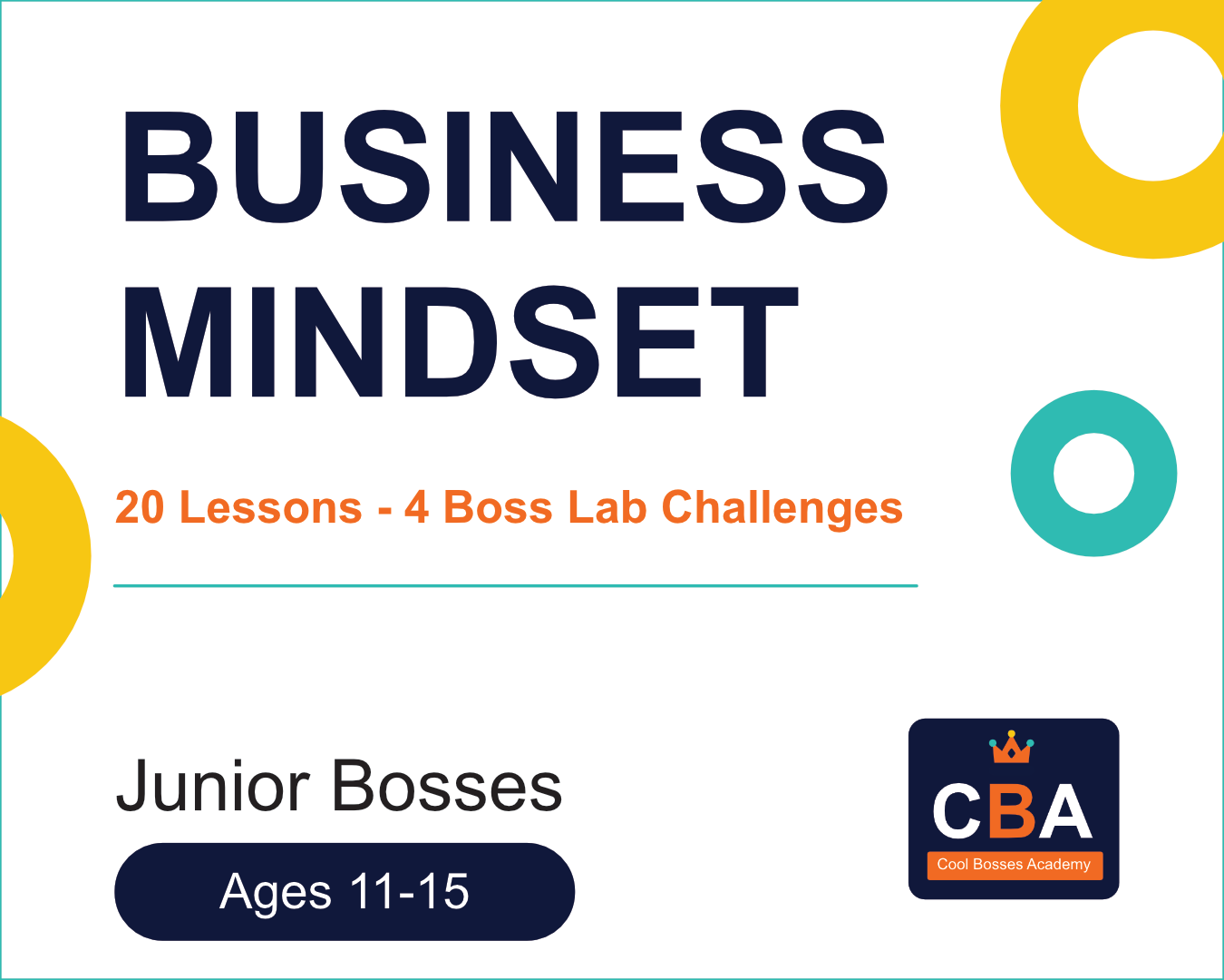 Business Mindset (Jnr 11-15 yrs)